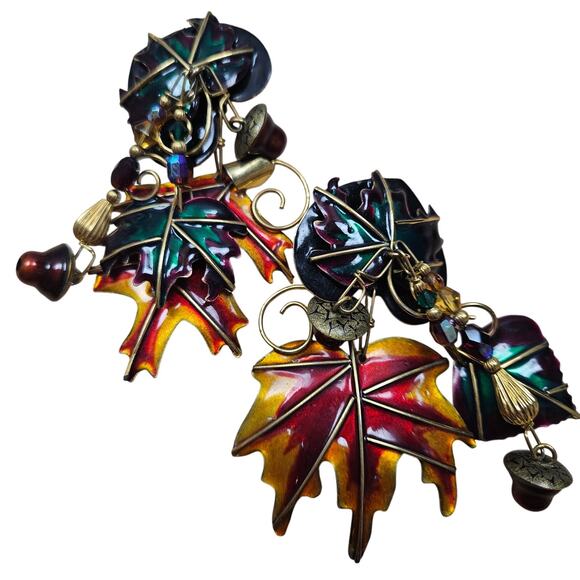 NEW1993 Lunch at the Ritz  on Menu Card Clip-On Statement Earrings - Picture 1 of 8